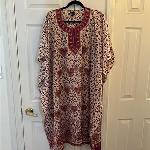 Piel Colorful Patterned Kaftan Lounge Dress One Size